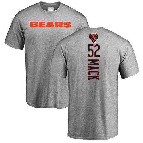 Chicago Bears Men Ash Khalil Mack Backer NFL Football #52 T Shirt